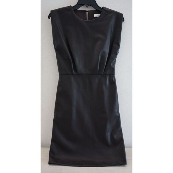 Bishop + Young Women's Sz XS Dark Chocolate Hayden Faux Leather Mini Dress $108 - Picture 1 of 11